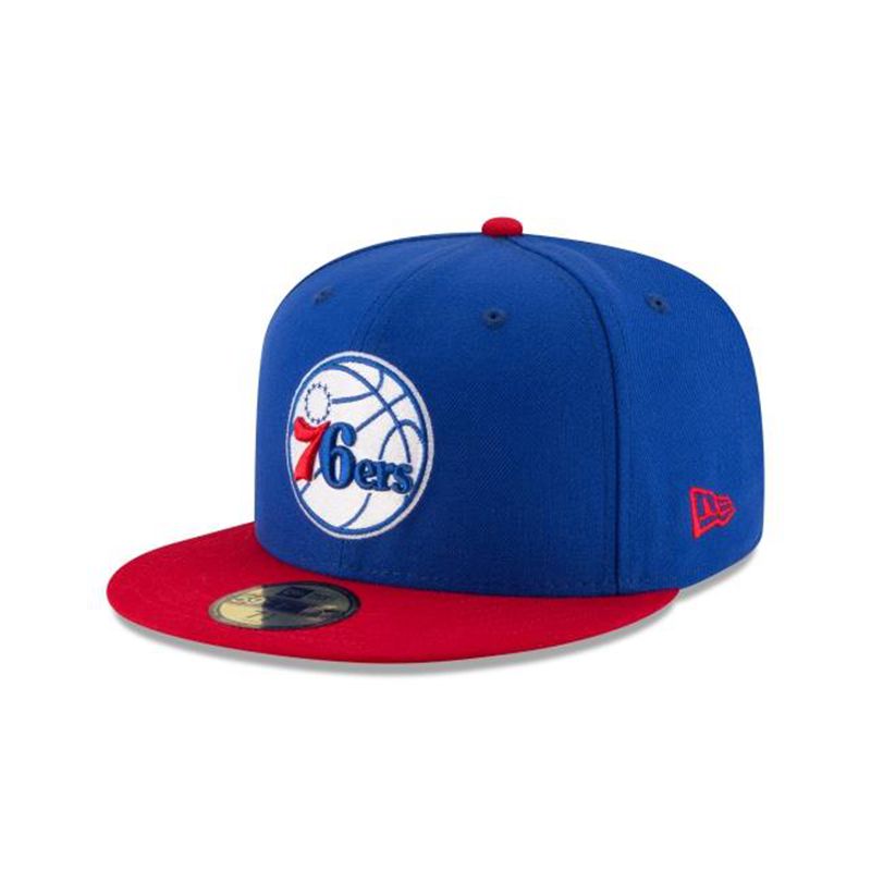 NBA Philadelphia 76ers 2tone 59Fifty Fitted (LDV2036) - Blue New Era Caps